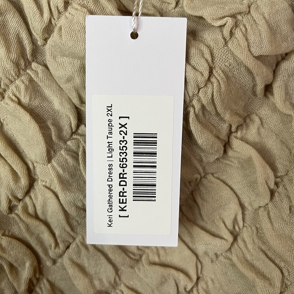 Baltic Born Dress Keri Gathered Dress Light Taupe Beige Tan 2XL NWT - Picture 10 of 13